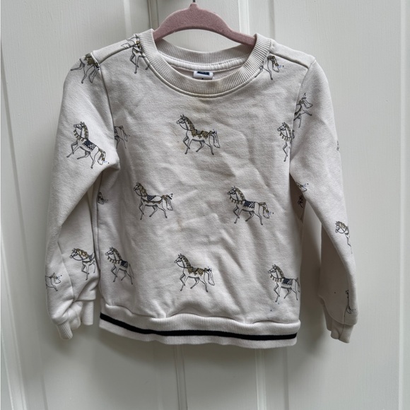 Janie and Jack Other - Janie and Jack 3T Girls Cream Horse Pattern Crew Neck Sweater
